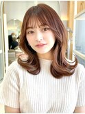 2wayバング 韓国前髪 シースルー ミディアム くびれヘア 顔周り