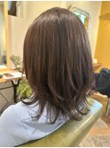 #グレージュカラー #シルキーベージュ #斜めバング