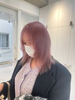 【川辺晴加】セミロングレイヤーx透明感ピンクベージュ