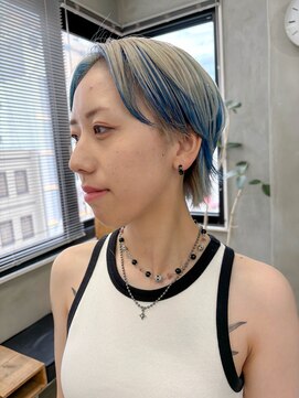 テトヘアー(teto hair) デザインカラー、アンブレラカラー、ブロンドカラー、ブルー