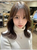 表参道アフロート張替　鎖骨下シルエット　シースルバング