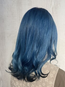 エニー ココ ヘアー(ANY.coco HAIR) ブルー×裾ブラック☆