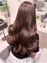韓国ロングレイヤーカットライトブラウンカラー