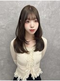 レイヤーカット/オリーブグレージュ/縮毛矯正/顔周りカット