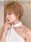 レイヤーショート/ダブルカラー/ベージュ20代/30代
