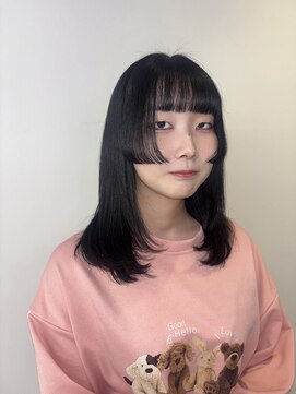 グレーブラック × 姫カット