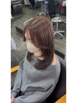 カルフール ロコ 草加西口店(Carrefour LOCO) 春色ベージュ×全体レイヤーカット