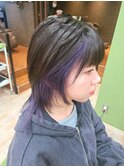 ウルフ×インナーカラーパープル