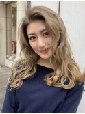 外国人風ケアブリーチバレイヤージュ☆ミルクティーベージュ