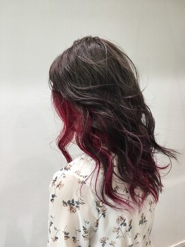 ダスティ 豊科駅前店(Dasty) インナーカラー×グレージュ×ラズベリーピンク