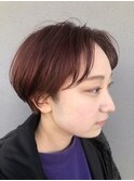 ハンサムショート×レッドカラーで個性的&オシャレに☆