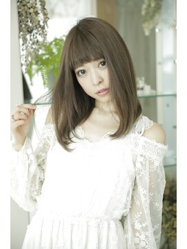 ルルディ バイ アフロディーテ銀座(luludi by APHRODITE) 黒髪/グレーベージュ/レイヤーロング/前髪パーマ/銀座