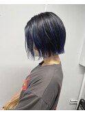 ネイビーカラー×ボブ