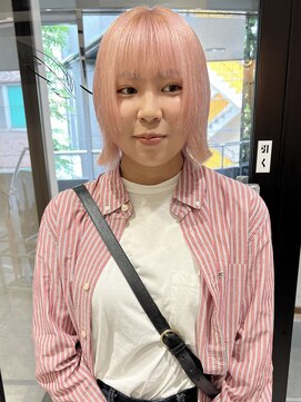 ラミエバイメルト 下北沢(lamie by melt) 村上/ホワイトピンクカラー ケアブリーチ 顔まわりレイヤー