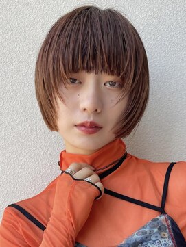 ミンクス渋谷スマートサロン(MINX shibuya smart salon) フェイスレイヤーボブ デザインカラーシルキーベージュ