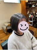 ミニボブ×ブリーチなしダブルカラー