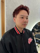 ジーナ 福岡天神(Zina) メンズ爽やかショート×レッド(Zina福岡天神)