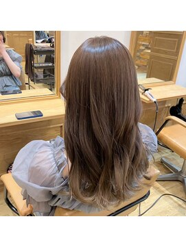 ジップ 土気あすみが丘店(ZIP) 小顔/韓国風巻き顔まわりレイヤー透明感ブリーチなし/グレージュ