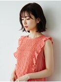 ボブルフネビージュ小顔ワンレン黒髪