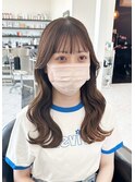 ニュアンスカラー韓国ラベンダーミルクティーフェミニンロング