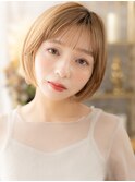 ■細めハイライト艶感ストレート小顔丸みボブ47戸田公園10代20代