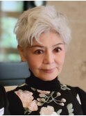 脱白髪染めベリーショートパーマ