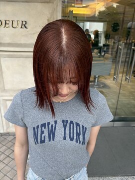 ヘアーエスクールフェイス(hair S. COEUR face) オレンジブラウン/暖色カラー/枚方美容室/大阪美容室