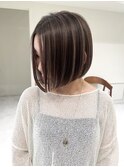 高崎髪質改善白髪ぼかしハイライトショートボブカット30代40代