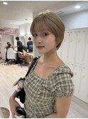 【福島#19】ブロンドハイトーンショートベージュ 表参道 韓国