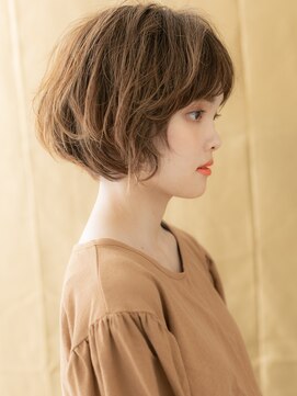 カバーヘア 上尾西口店(COVER HAIR) オレンジベージュハイライト抜け感マッシュボブX上尾20代30代