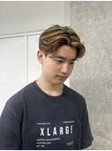 メッシュセンターパート × ハイライトカラー
