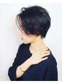 ラフパーマボブオフィスカジュアルショート『倉敷美容室』