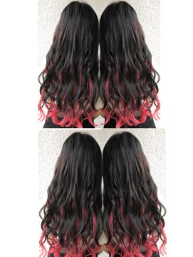 ディー エメ(D-aimer-) エクステでインナー×かわいい赤みピンク×ブラック☆