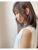 コバルト(Cobalt) 30代◎大人かわいい◎シアベージュ×無造作カール鎖骨ミディ