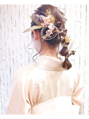 袴×卒業式一つ結びヘア