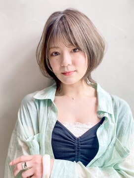 アイティーバイアルバム 藤沢店(IT by ALBUM) エアリーショート_カーキグレージュフェザーバング_8644