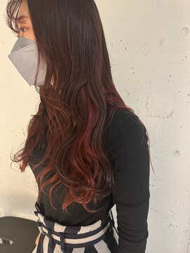 ラミ(L'ami) ボルドーブラウン×レッドインナーカラー