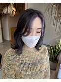 フェイスフレーミング インナーカラーパープル 前髪インナー