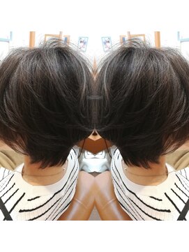 リッチ 菊名店(Rich) アッシュブラックカラー×ショートパーマ30代40代