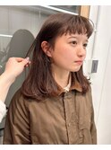 【NICA】おん眉バングマロンベージュ艶ブラウン