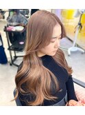 韓国風顔まわりカット×ミルクティーベージュ♪