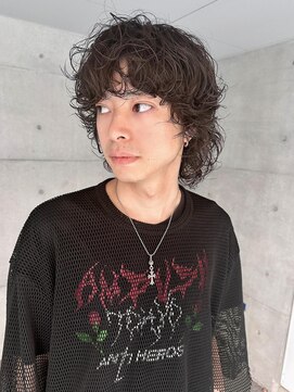 レコ 渋谷(LECO) メンズウルフ×パーマ×ハイレイヤースタイル