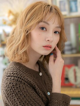 カバーヘア ブリス 大宮西口(COVER HAIR bliss) ふわふわエアリーミディ小顔外国人風カラーc3大宮10代20代30代