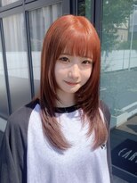 アース コアフュールボーテ 長野駅前店(EARTH coiffure beaute) オレンジ_レイヤーカット_ダブルカラー