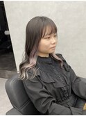 インナーカラー イヤリングカラー ホワイトグレー