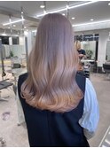 ブリーチなしダブルカラーピンクベージュミディアムボブ20代30代