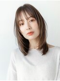 20代30代ミディアム顔周りレイヤーカット髪質改善トリートメント