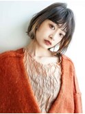 くびレイヤーエモージュ前髪ピンクベージュワンカール【高円寺】