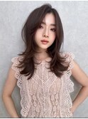 簡単スタイリングヘアセンターパートゆるふわロングハイレイヤー