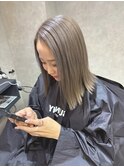 バレイヤージュ、ハイライト、レイヤーカット、アッシュカラー